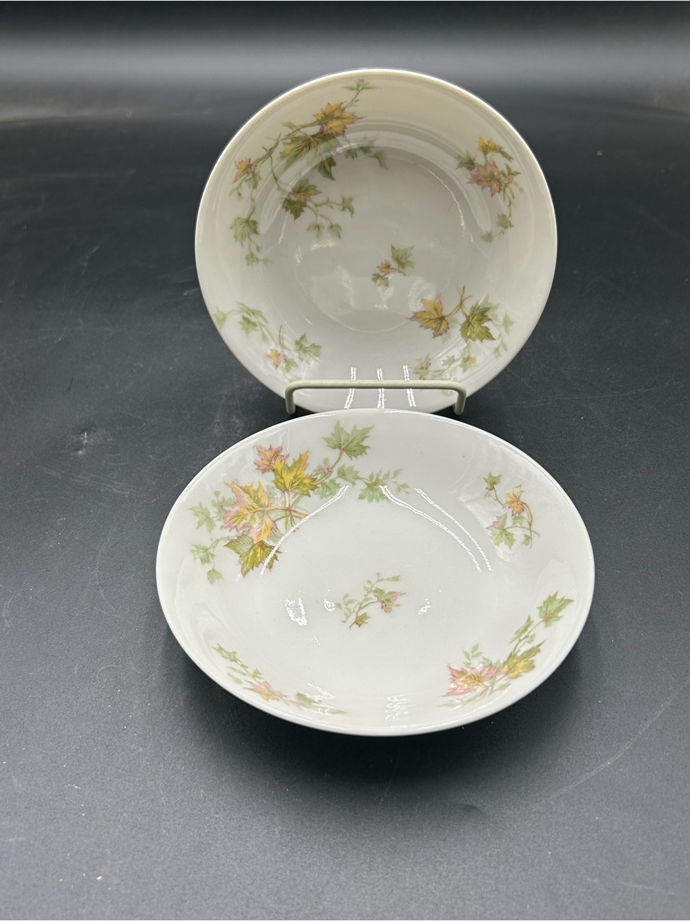Haviland Limoges Autumn Leaf hand painted berry or sauce bowls